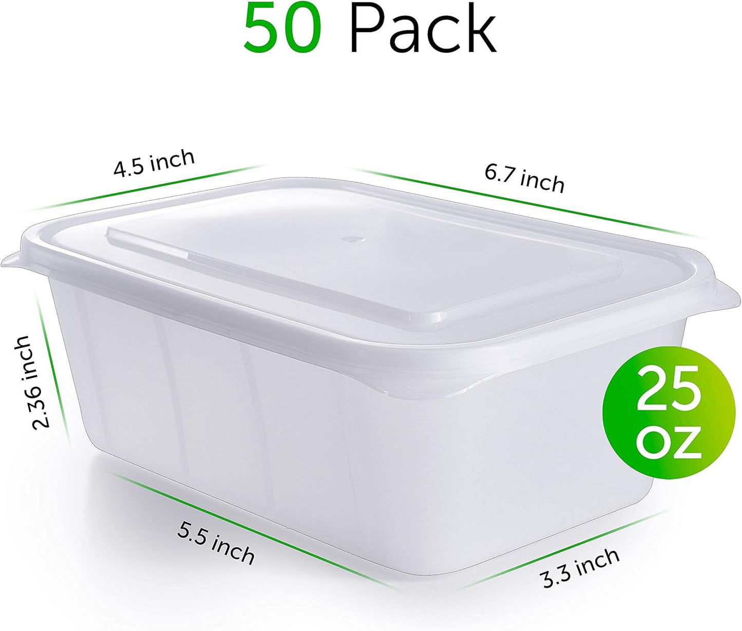 5 Pack Glass Container (34Oz) + 50 Pack Plastic Container