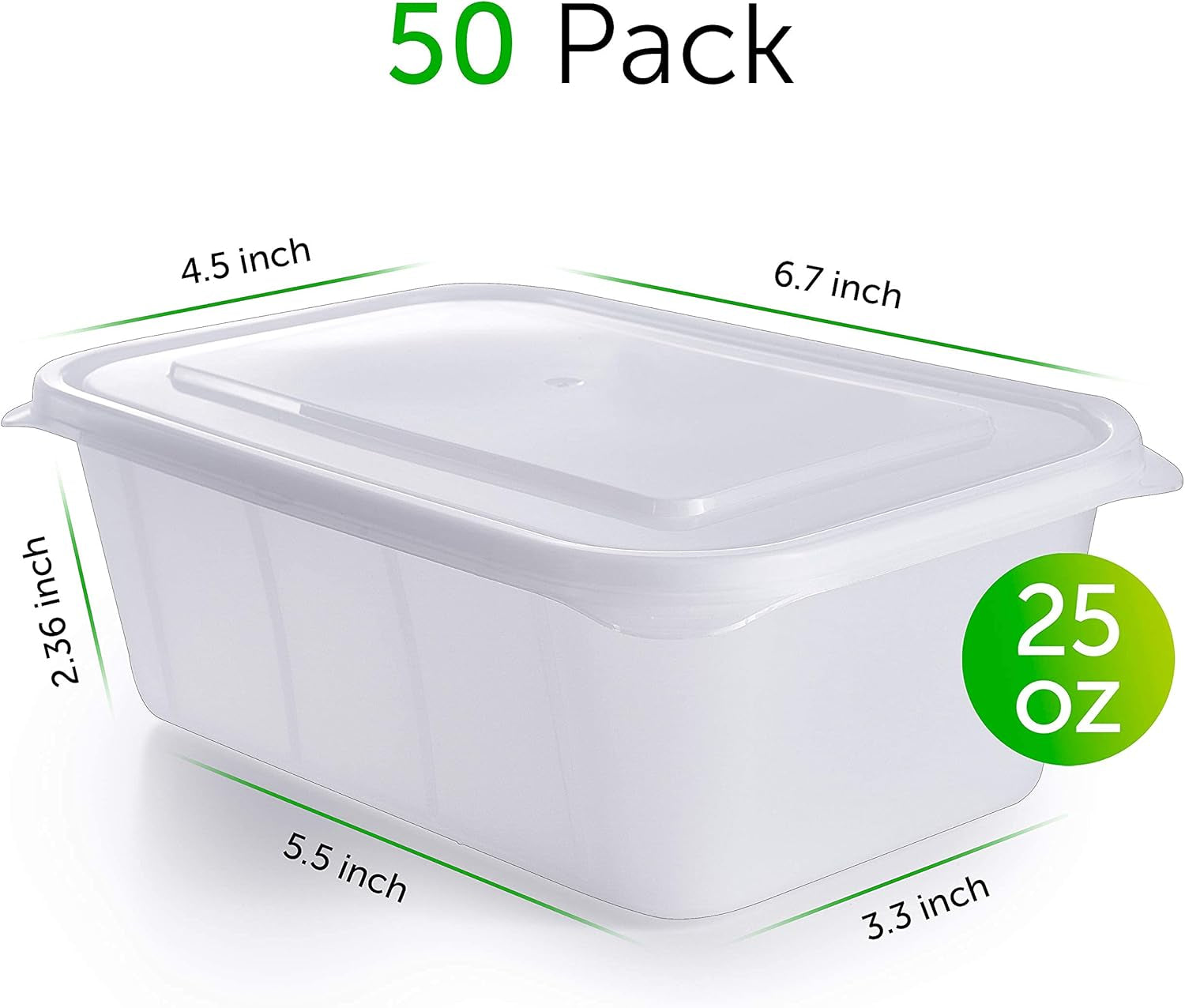 5 Pack Glass Container (34Oz) + 50 Pack Plastic Container