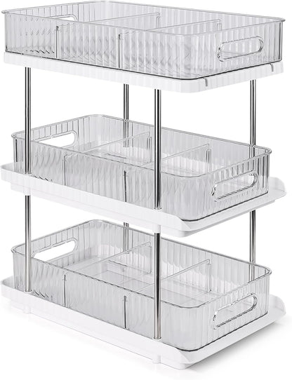 3-Tier under Sink Organizer – Pull-Out Storage for Kitchen & Bathroom – under Bathroom Sink Organizer, under Sink Organizer Storage, under Cabinet Storage Organizer