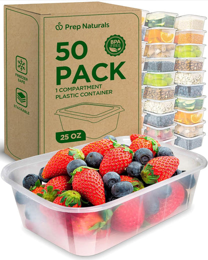 5 Pack Glass Container (34Oz) + 50 Pack Plastic Container
