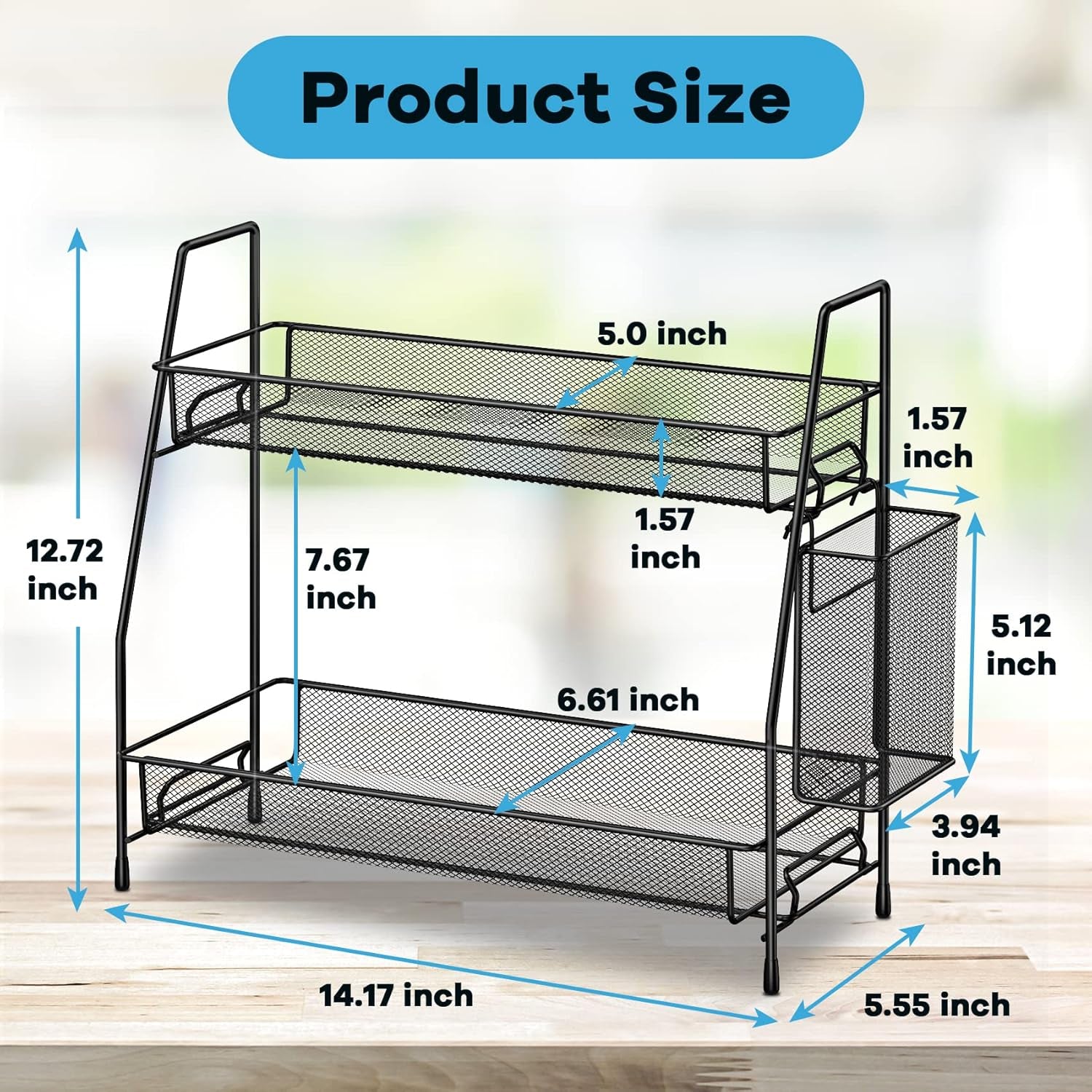 Bathroom Organizer Countertop, Spice Rack Organizer for Cabinet,Bathroom Counter Organizer, Kitchen Countertop Organizer