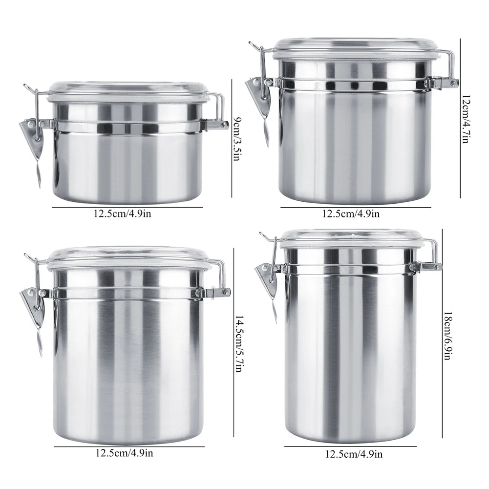 Stainless Steel Coffee Container Vacuum Sealed Storage Jar for Sugar Tea Bean Coffee Container Stainless Steel Coffee Container