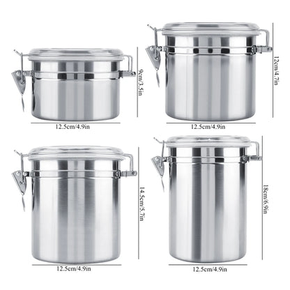 Stainless Steel Coffee Container Vacuum Sealed Storage Jar for Sugar Tea Bean Coffee Container Stainless Steel Coffee Container