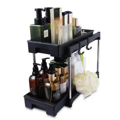 Organizers and Storage Cabinet Organizers and Storage Pull Out Drawers 2-Hooks Black